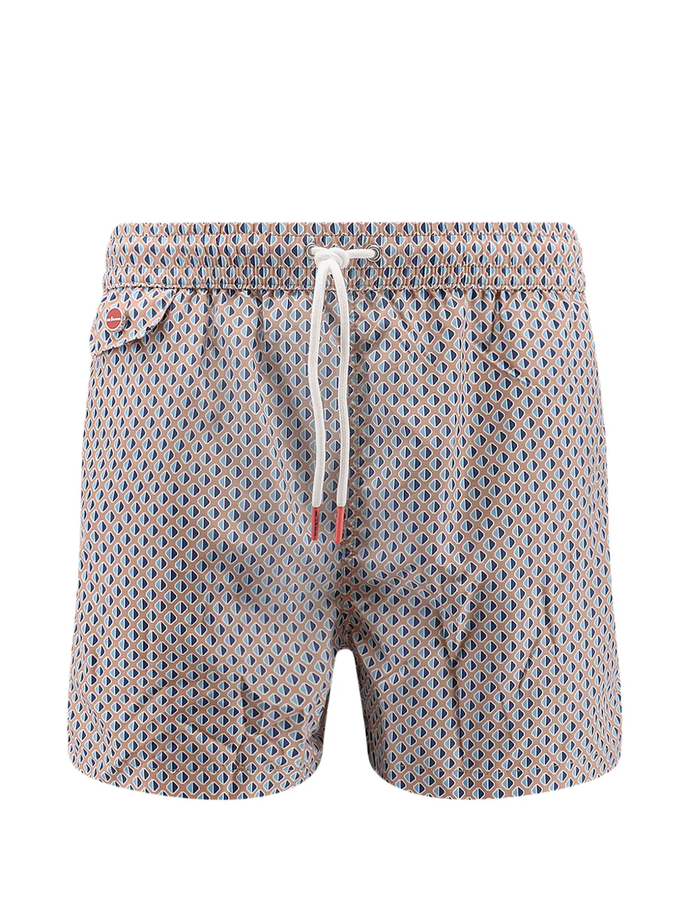 Kiton geometric-print swim shorts - Rosso