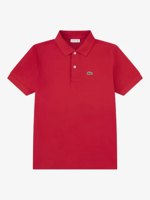 Lacoste Kids playera tipo polo con aplique del logo