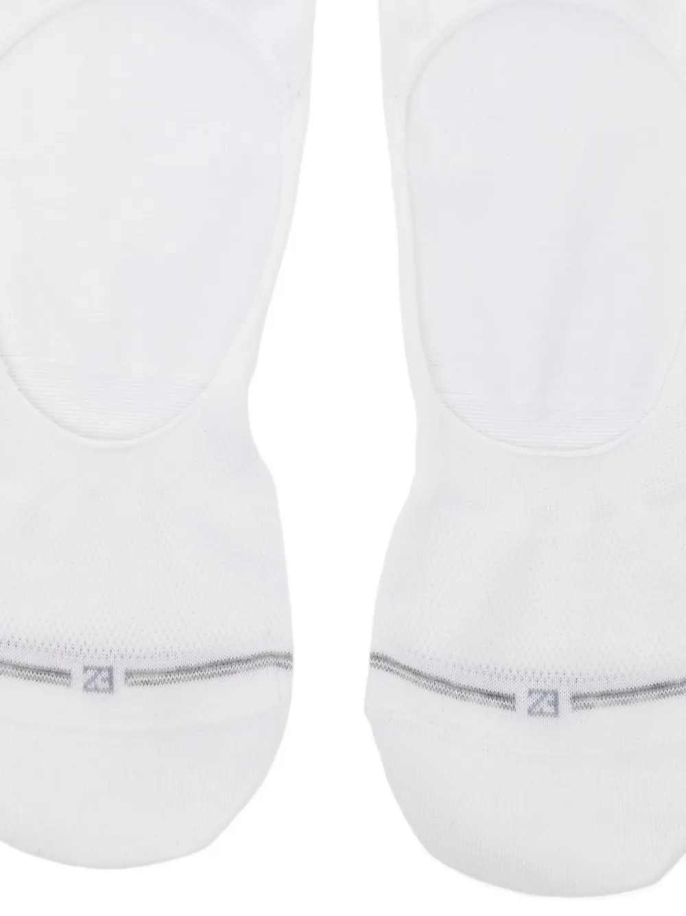  Zegna Chaussettes à Logo Brodé - Blanc 