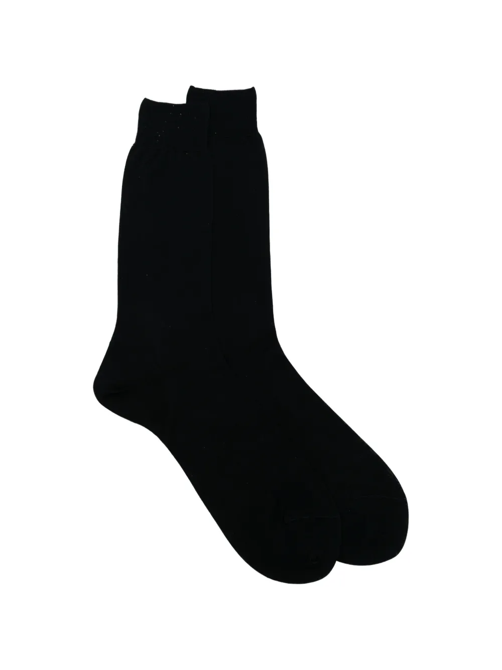 Zegna Logo-embroidered Socks In Black