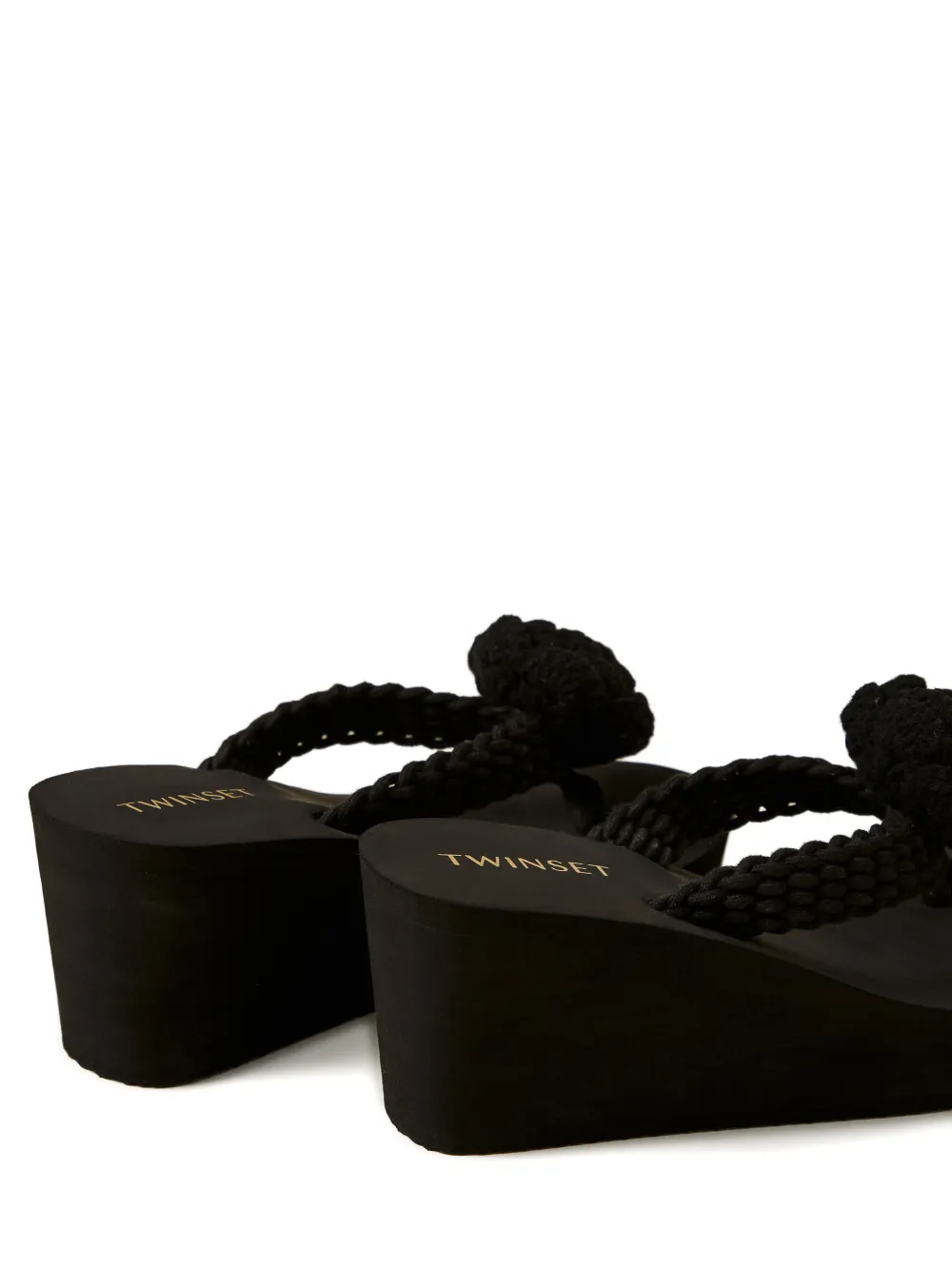 TWINSET Sandalen met bloemdetail Zwart