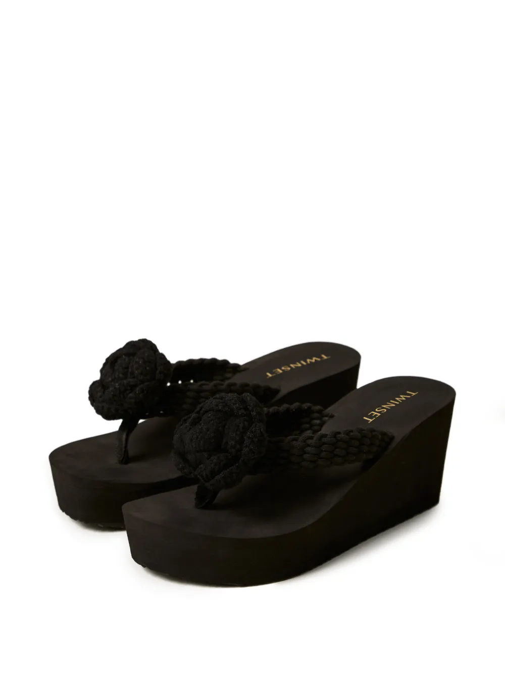 TWINSET Sandalen met bloemdetail Zwart