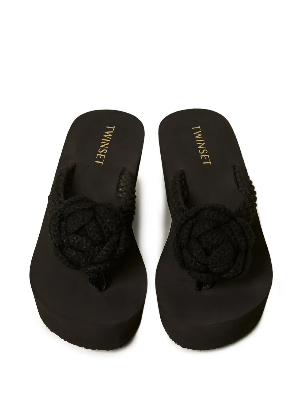 TWINSET Sandalen met bloemdetail Zwart