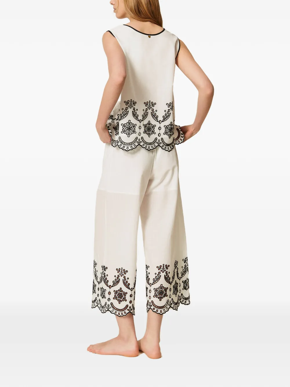  Twinset Embroidery Pyjama Set (set Of Two) - White 