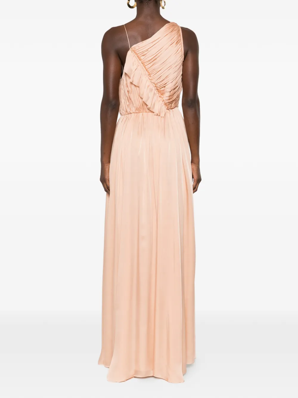 Ulla Johnson Aisha asymmetrische maxi-jurk met ruches Beige