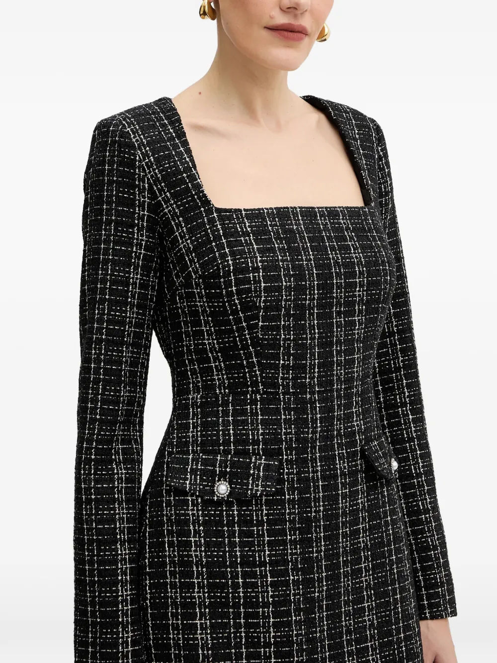 GUESS USA Mini-jurk met vierkante hals Zwart