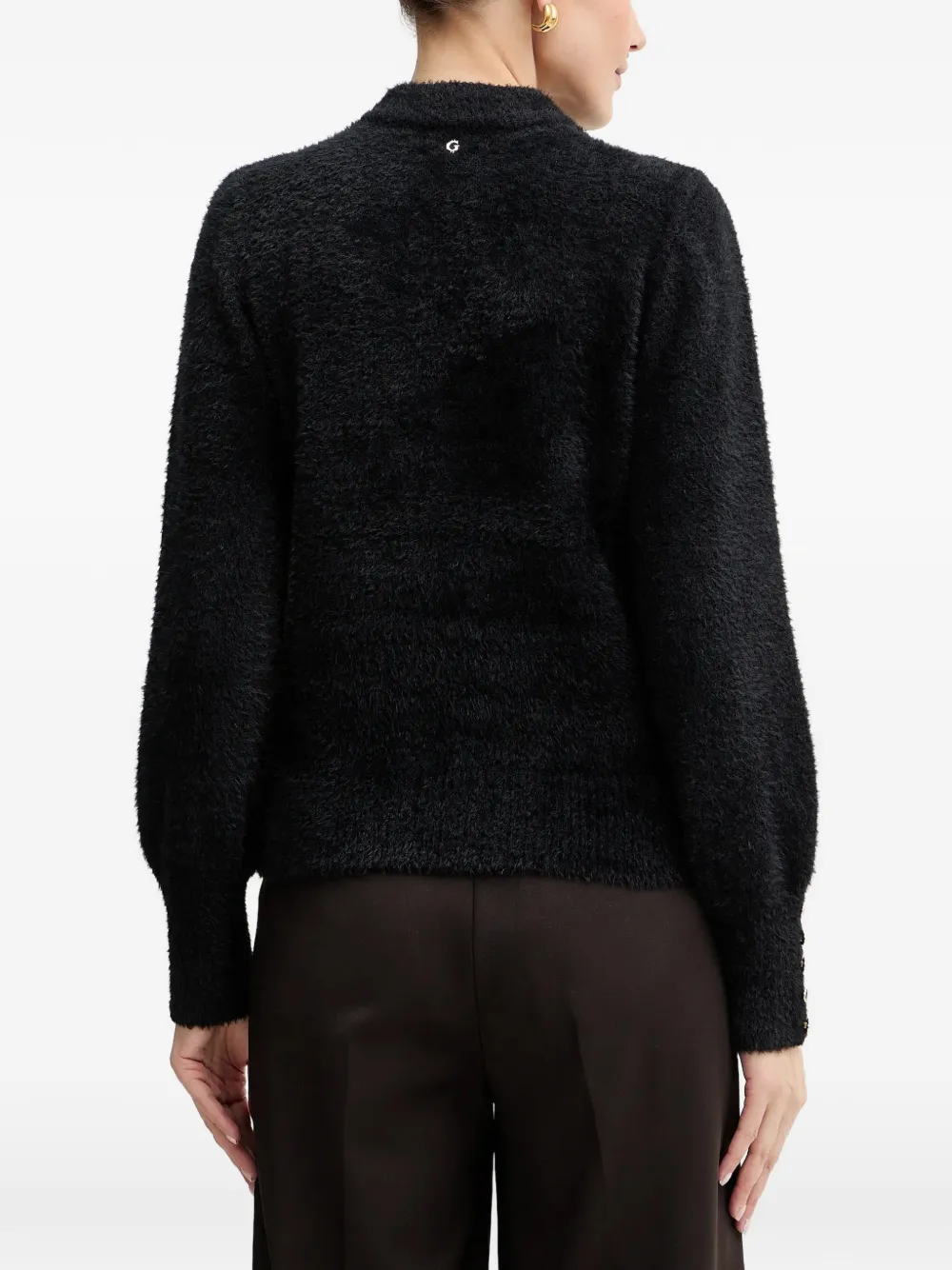 GUESS USA Fuzzy trui met uitgesneden details Zwart