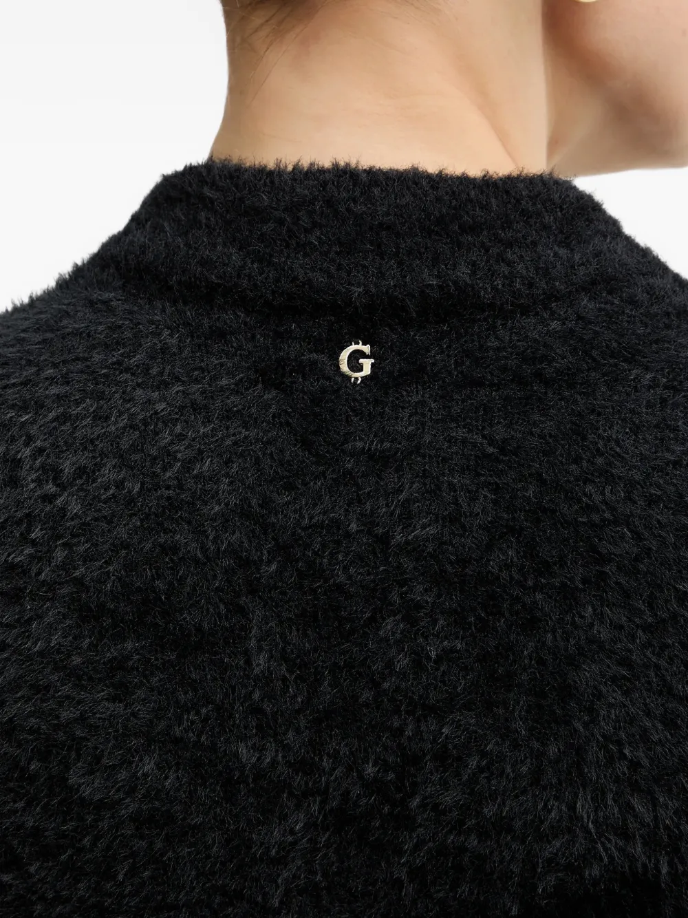 GUESS USA Fuzzy trui met uitgesneden details Zwart