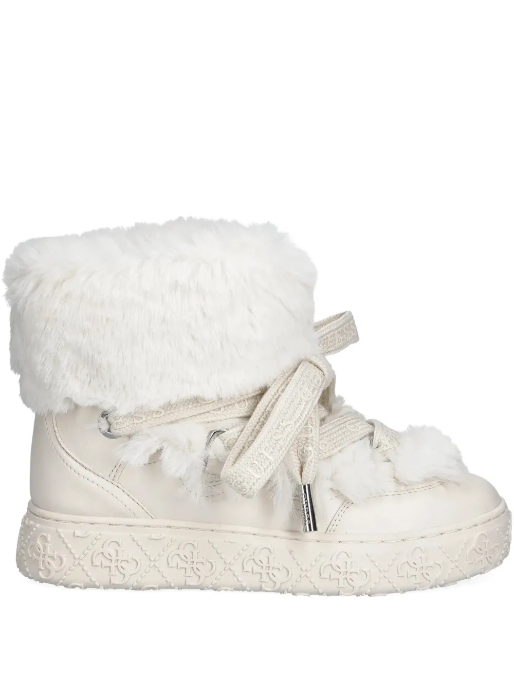 GUESS USA Unessa faux-fur tie boots Beige