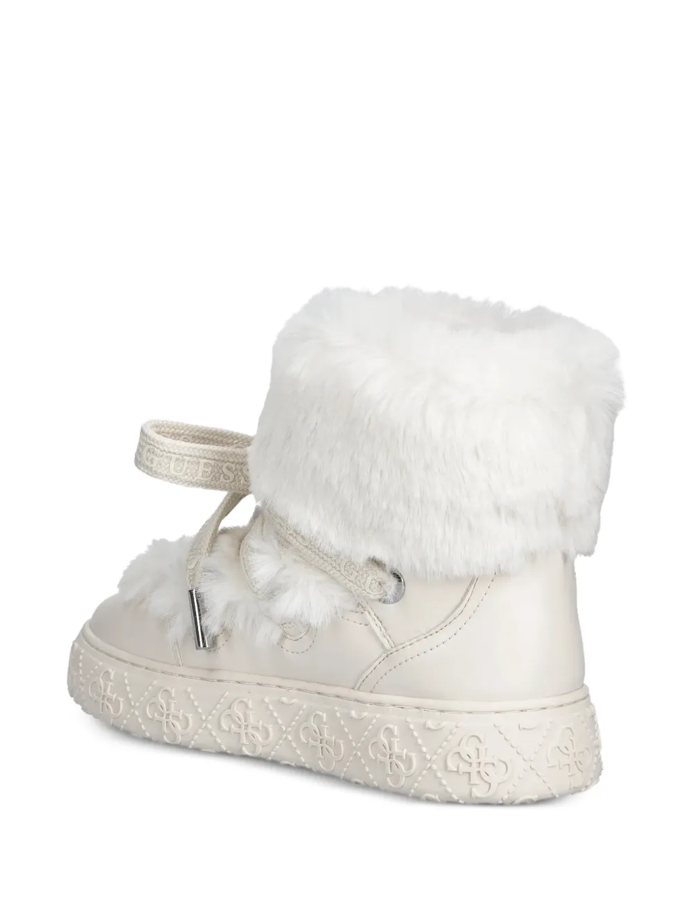  Guess Usa Unessa Faux-fur Tie Boots - Neutrals 