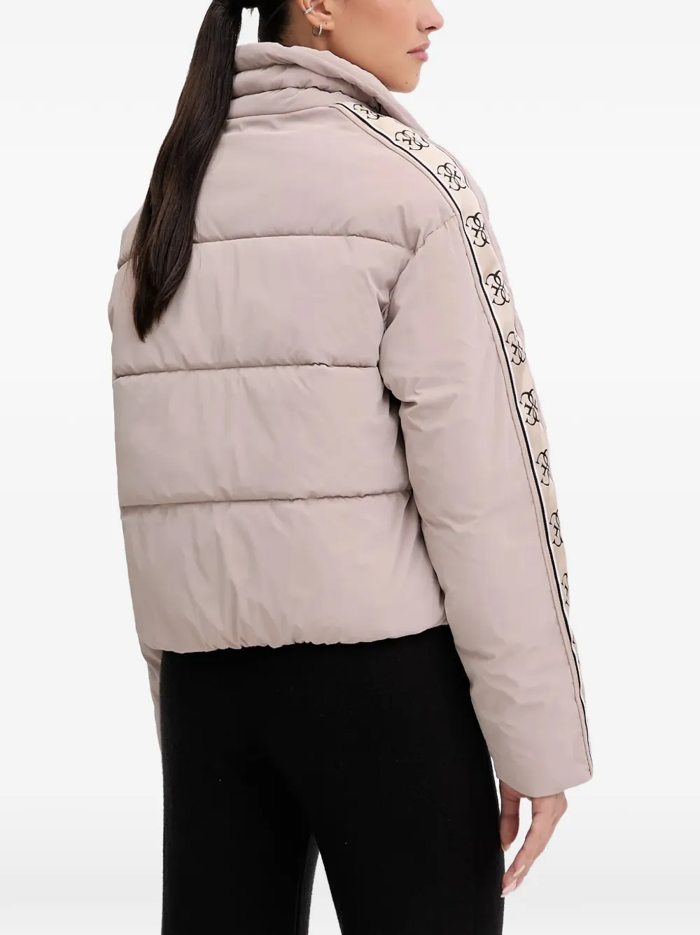  Guess Usa High-neck Puffer Jacket - Neutrals 