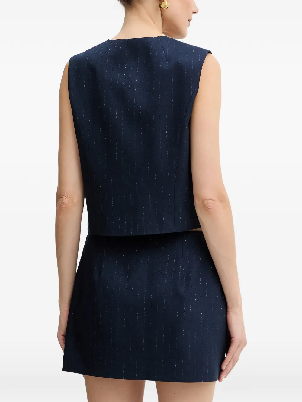 GUESS USA Top met V-hals en krijtstreep Blauw
