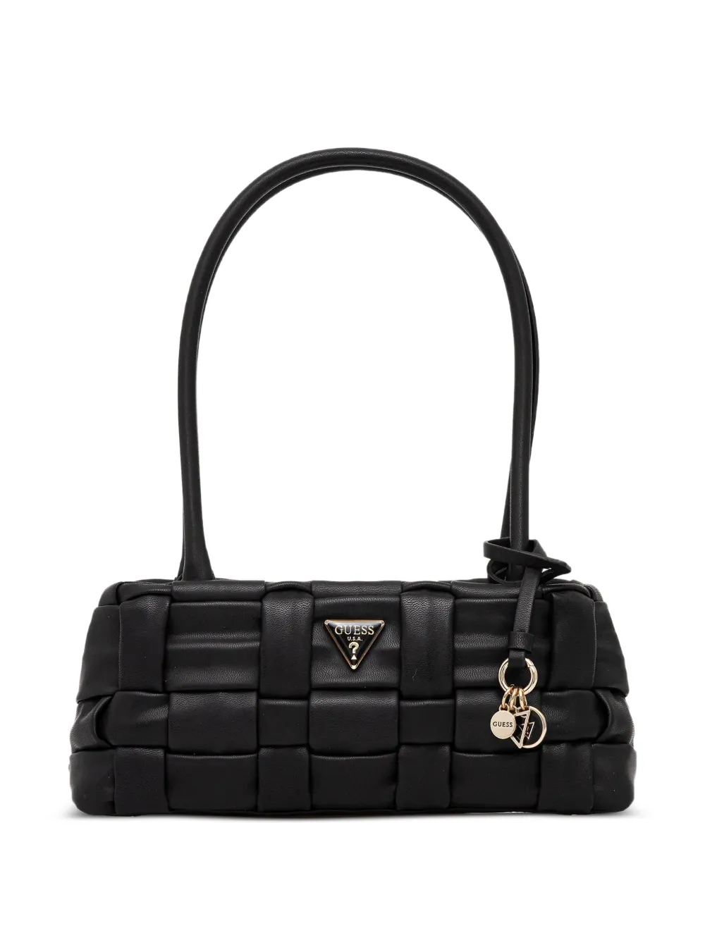GUESS USA Marion woven charm tote bag - Nero