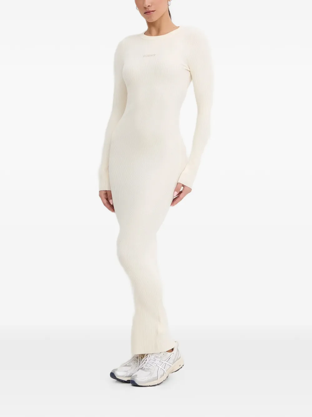 Long-Sleeve Ribbed Maxi Dress
