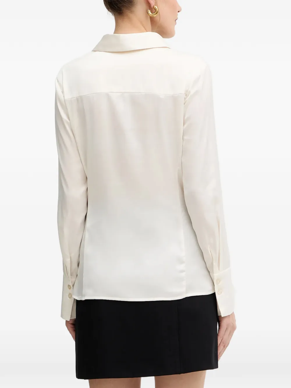  Guess Usa Button-down Long-sleeve Blouse - Neutrals 