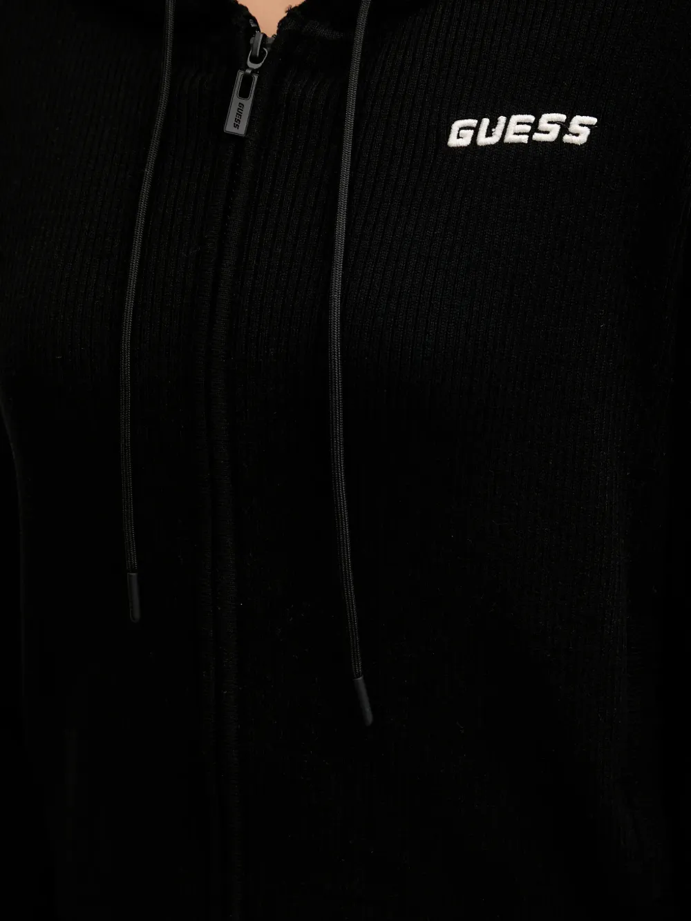 GUESS USA Hoodie met geborduurd logo Zwart