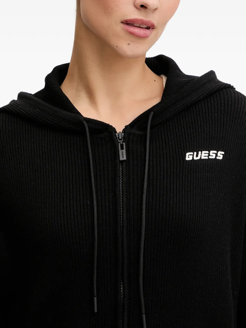 GUESS USA Hoodie met geborduurd logo Zwart