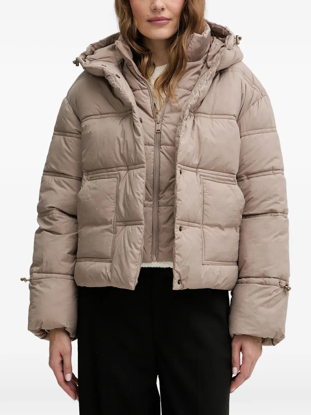 GUESS USA hooded quilted jacket - Nude