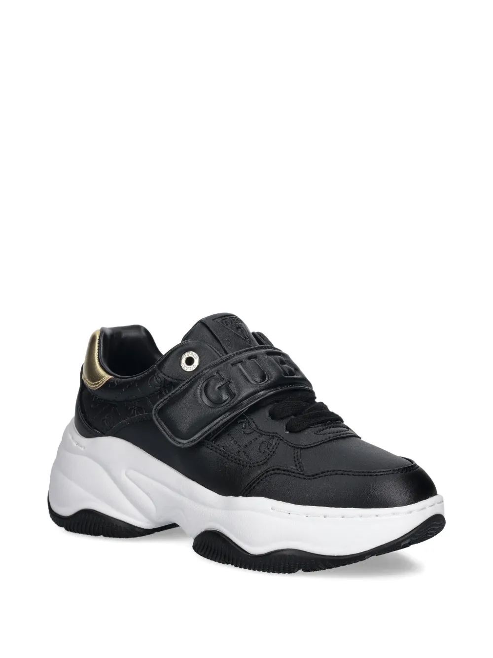 GUESS USA Helinn debossed strap sneakers - Zwart