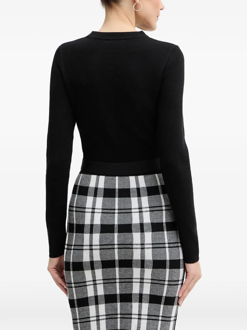 GUESS USA Geruite mini-jurk met uitgesneden details Zwart