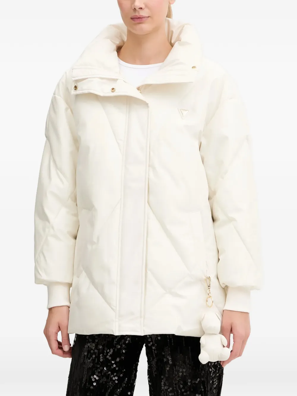 GUESS USA quilted puffer jacket - Bianco