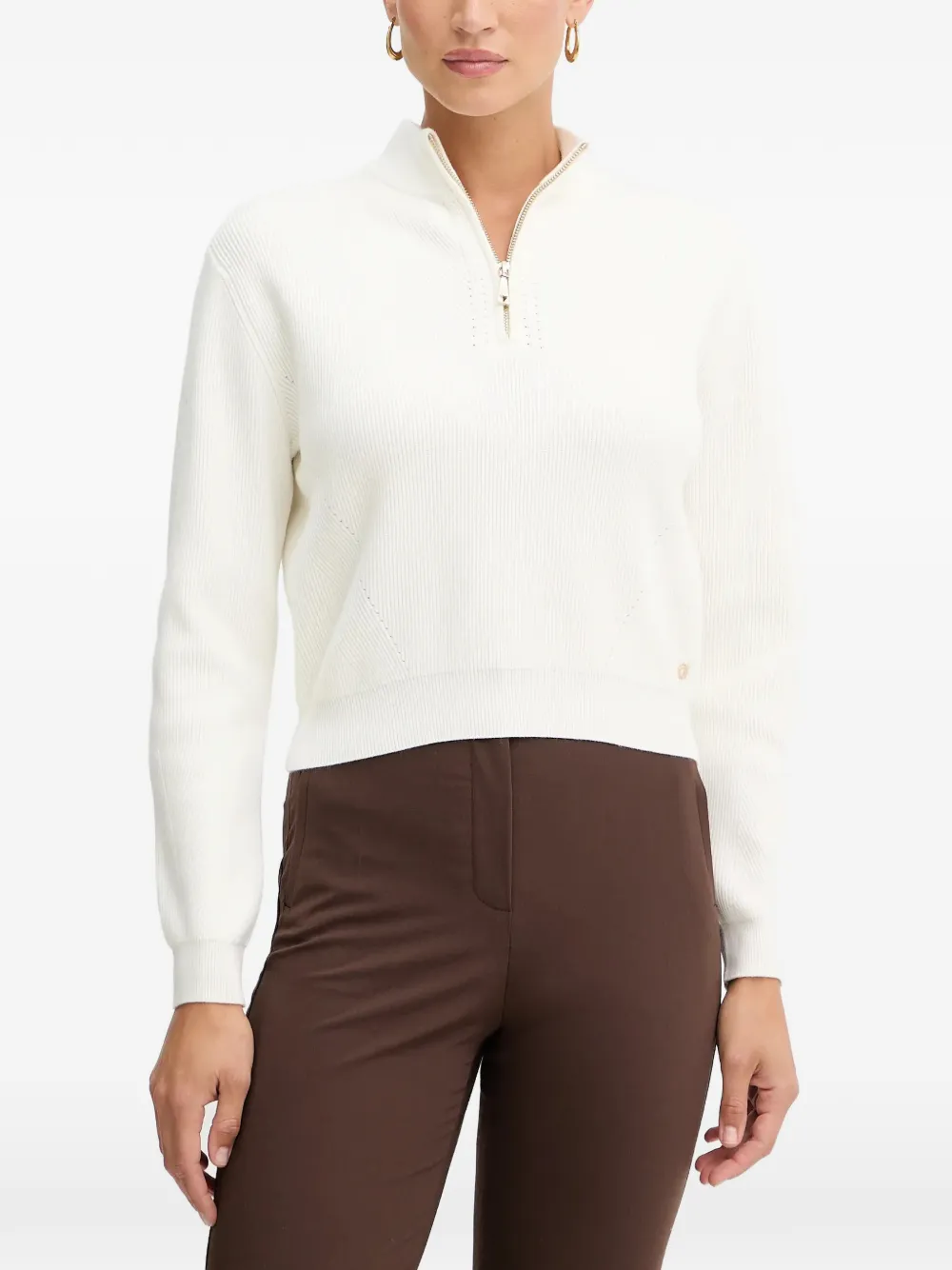 GUESS USA half-zip sweater - Bianco