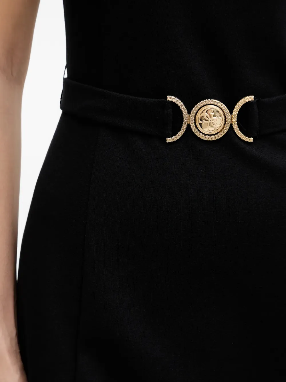 GUESS USA Chrissy mini-jurk met ceintuur en V-hals Zwart