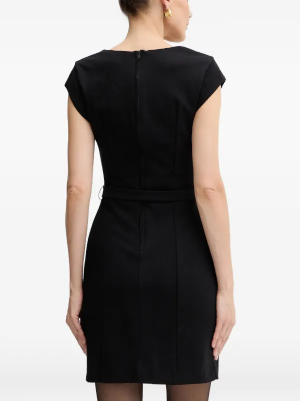 belted mini dress formal White Classy midi dress with open neckline