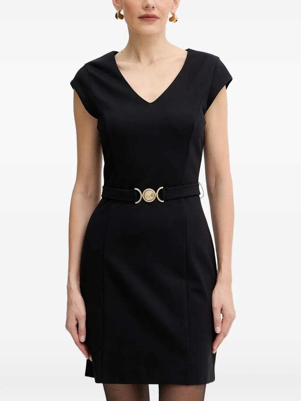 GUESS USA Chrissy V-neck belted mini dress - Nero