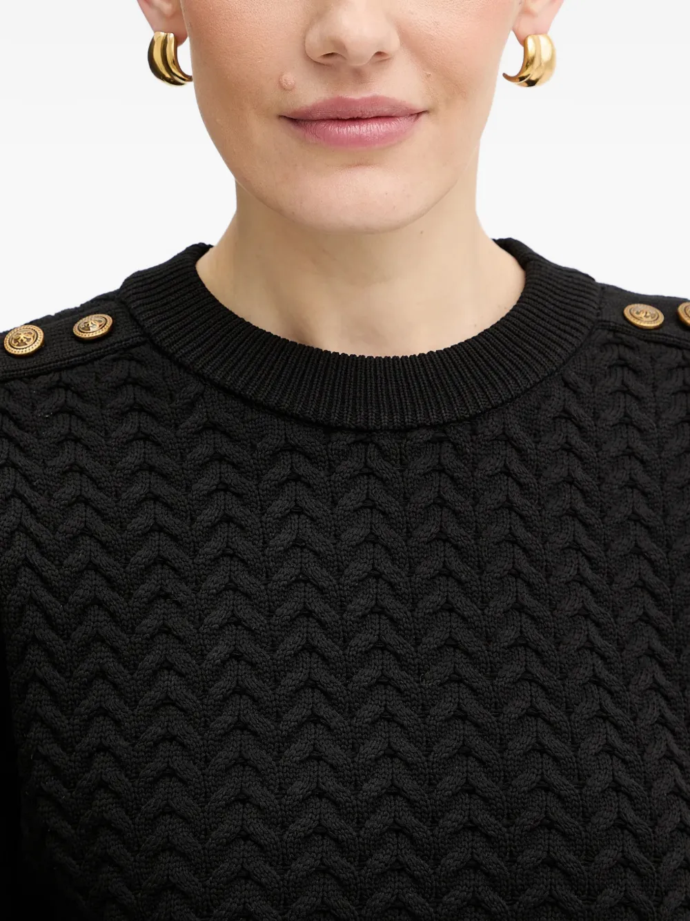 Chevron Buttoned Sweater