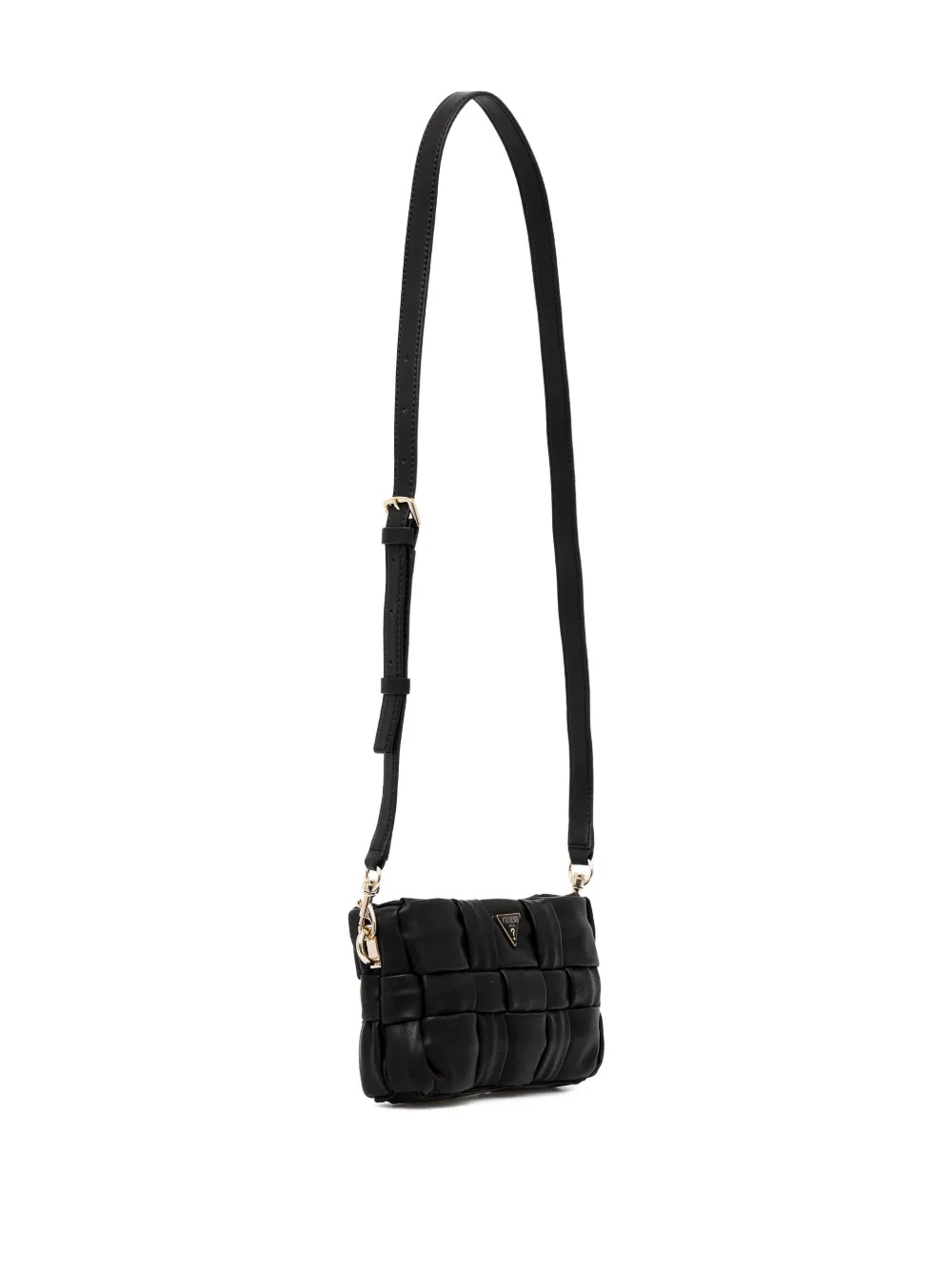 GUESS USA Marion braided adjustable shoulder bag - Zwart