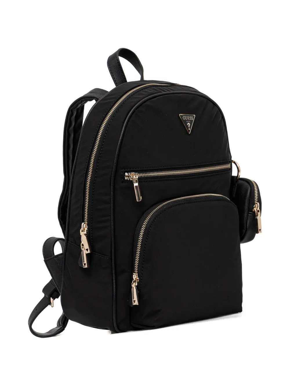 GUESS USA zip logo-plaque backpack - Zwart