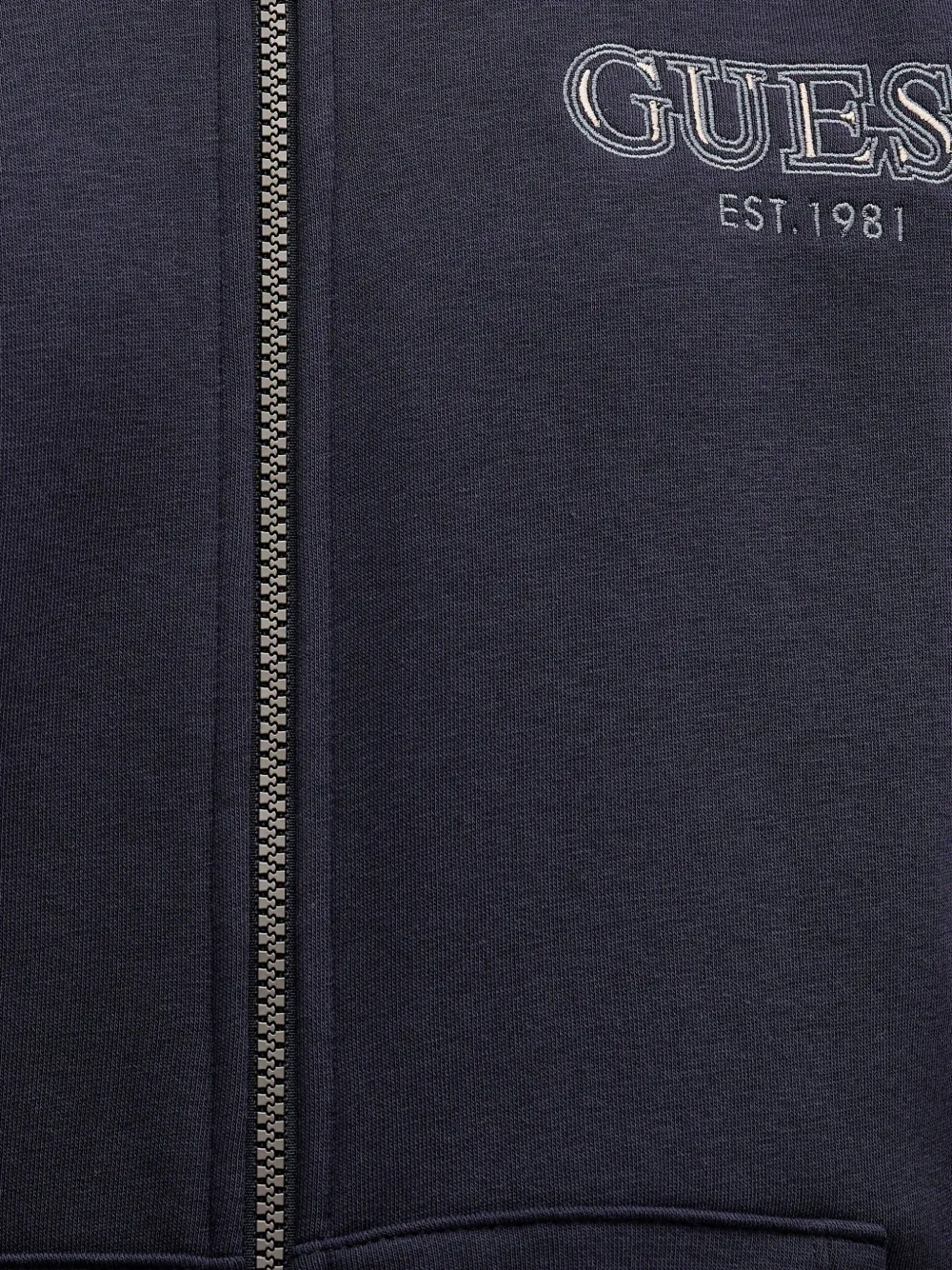 GUESS USA Hoodie met rits en logo Blauw