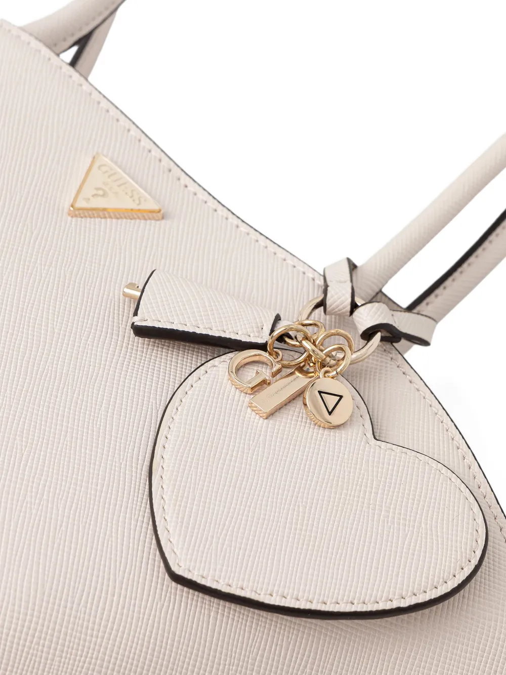GUESS USA Bolena schoudertas met hartbedel Beige