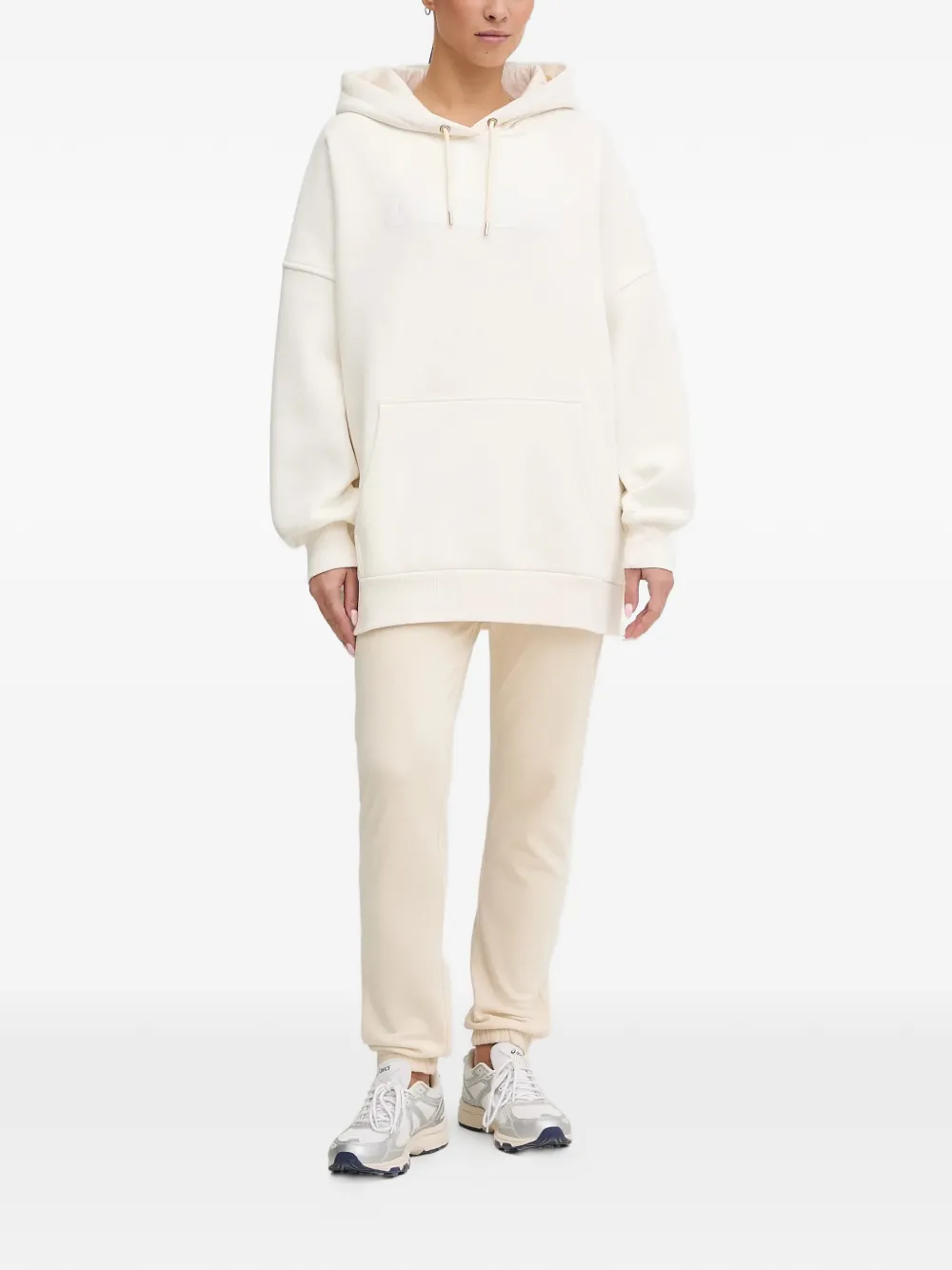 GUESS USA logo-embroidered hoodie - Beige