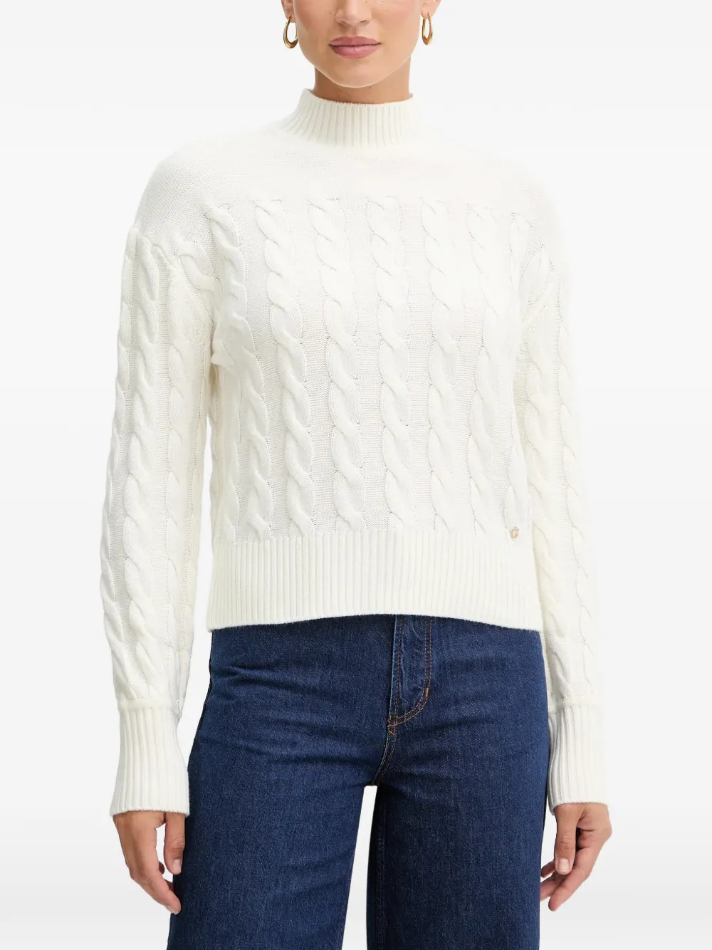 GUESS USA cable knit sweater - Bianco