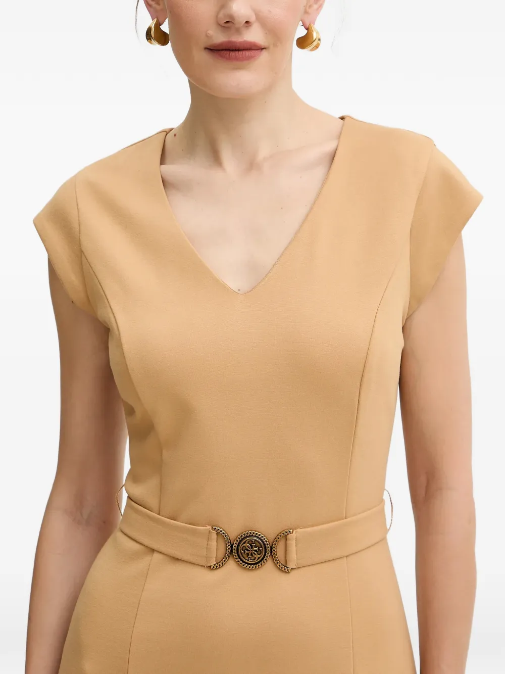 GUESS USA Mini-jurk met V-hals Beige