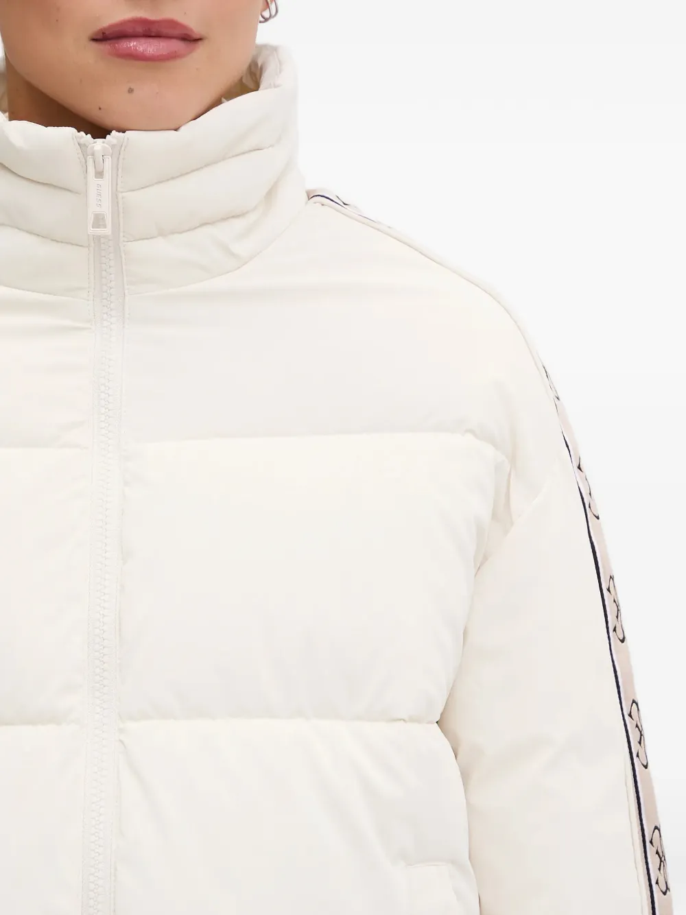GUESS USA Donsjack met patroon afwerking Beige
