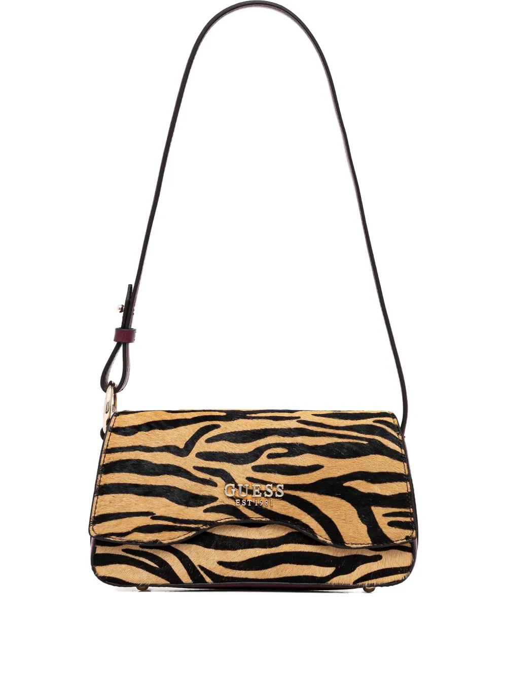 GUESS USA Domitilla zebra-print shoulder bag - Toni neutri