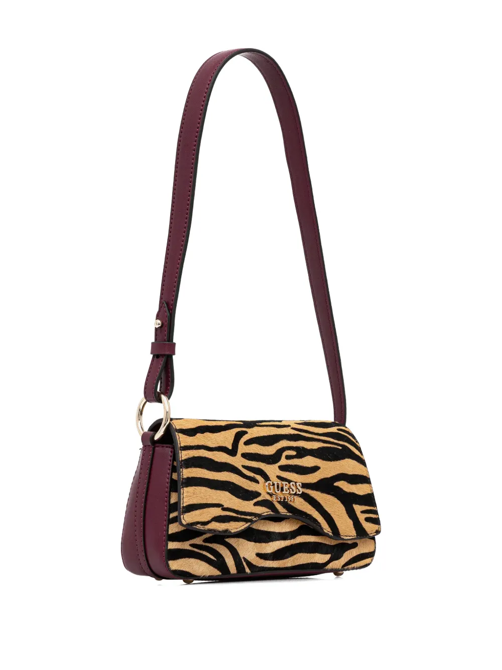 GUESS USA Domitilla zebra-print shoulder bag - Beige