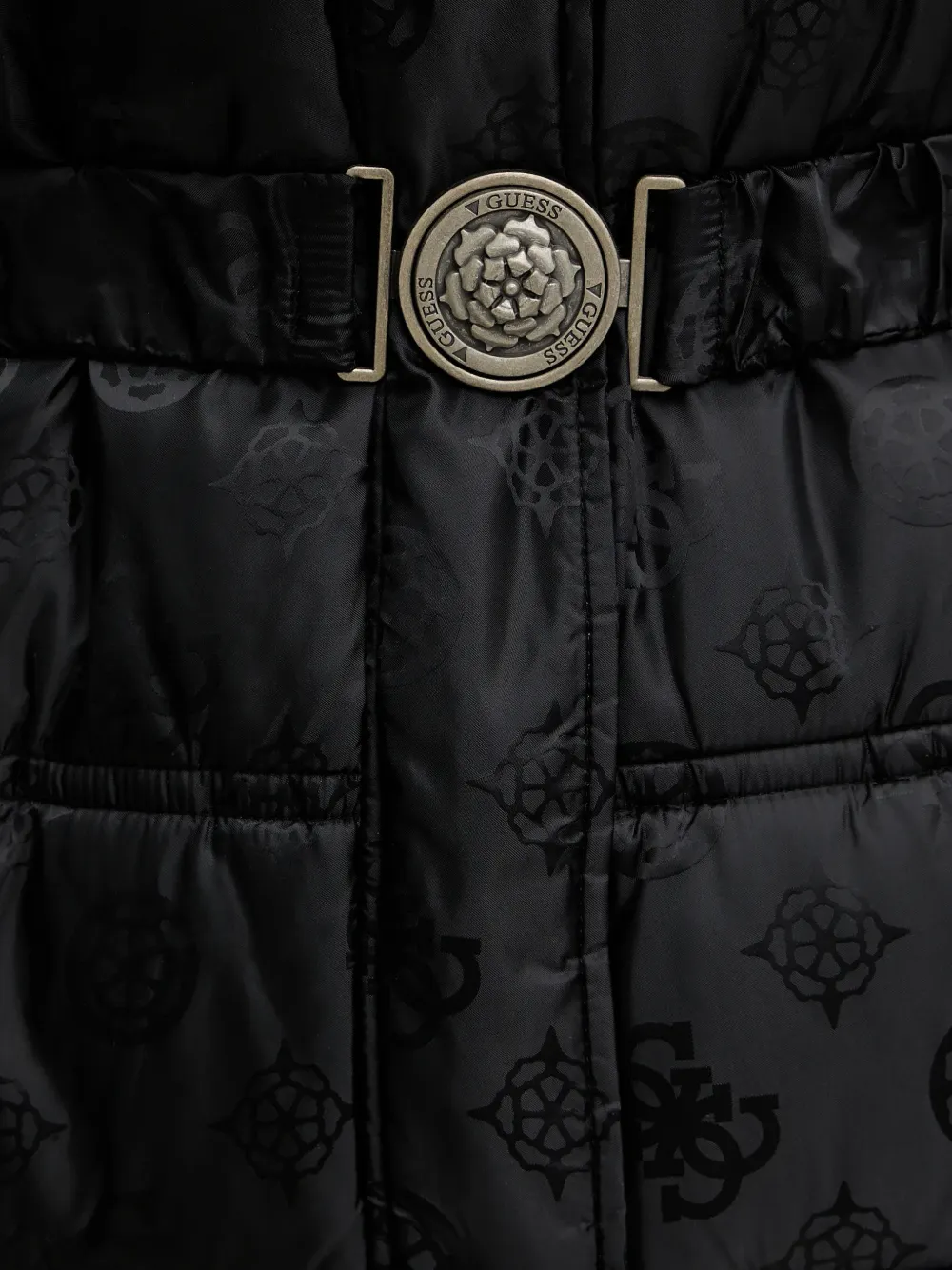 GUESS USA Donsjas met capuchon en gesp Zwart
