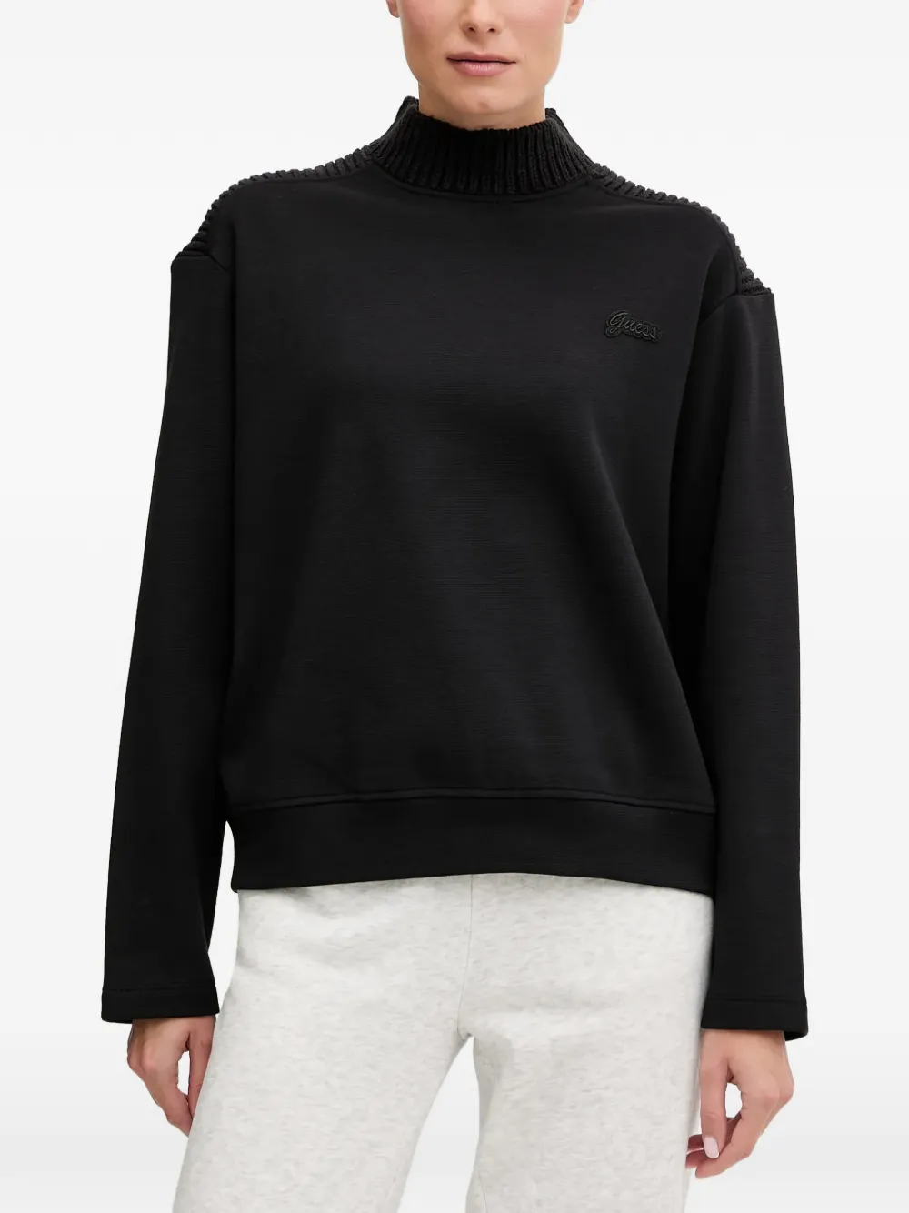 GUESS USA knitted high-neck sweatshirt - Nero