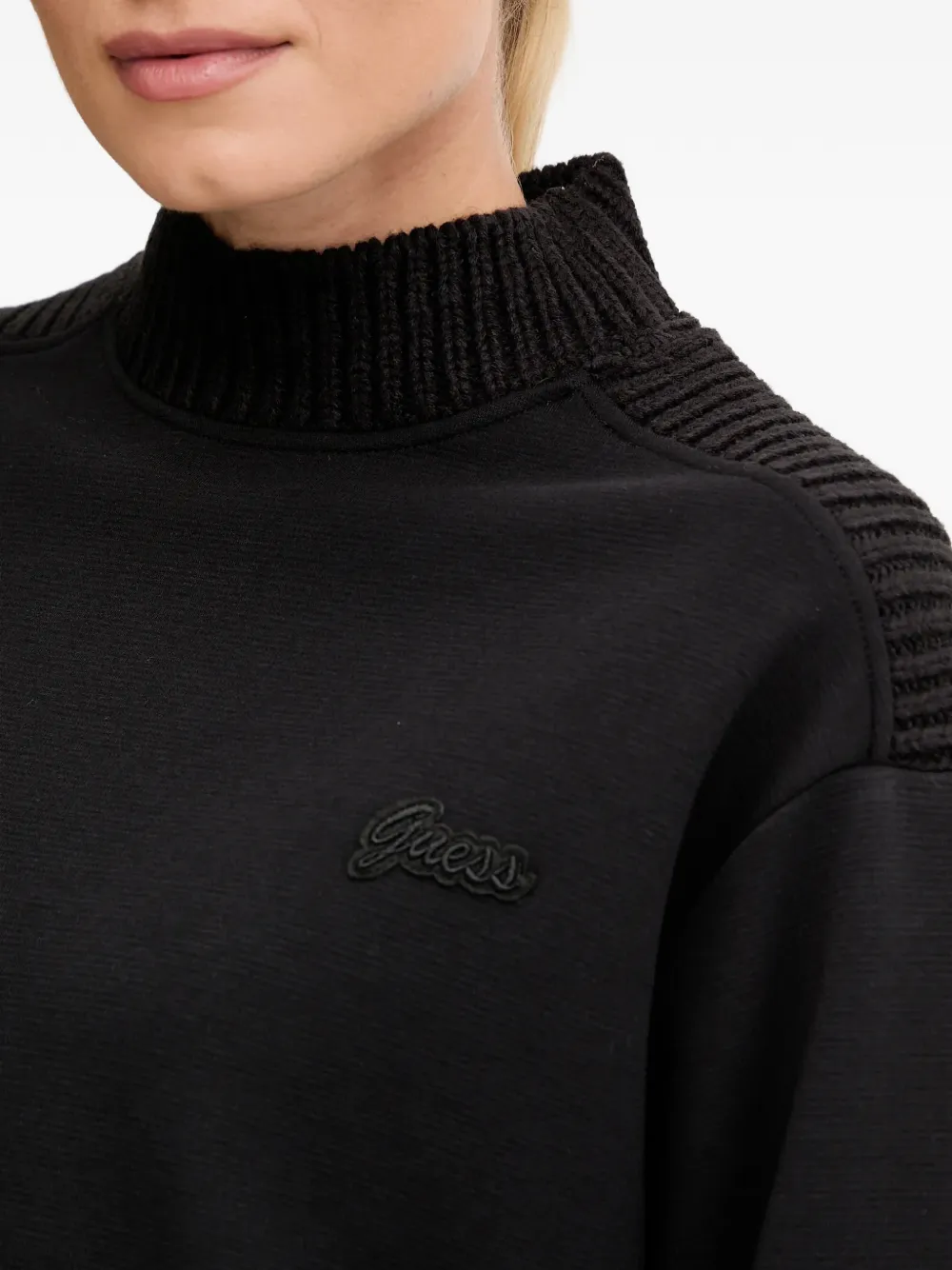GUESS USA Gebreide sweater met hoge hals Zwart