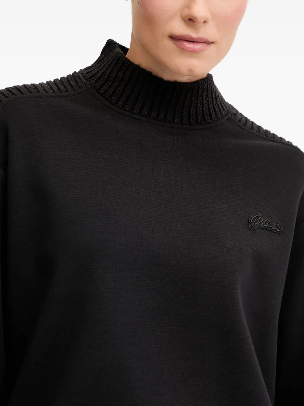 GUESS USA Gebreide sweater met hoge hals Zwart