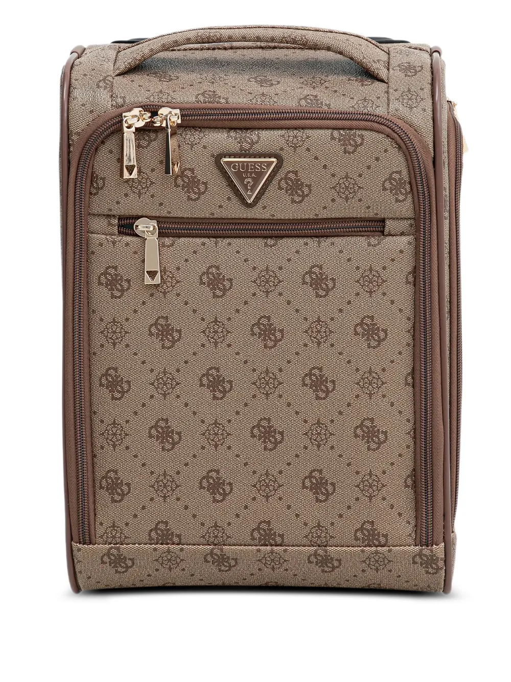 GUESS USA Silia 4G monogram zip luggage - Marrone