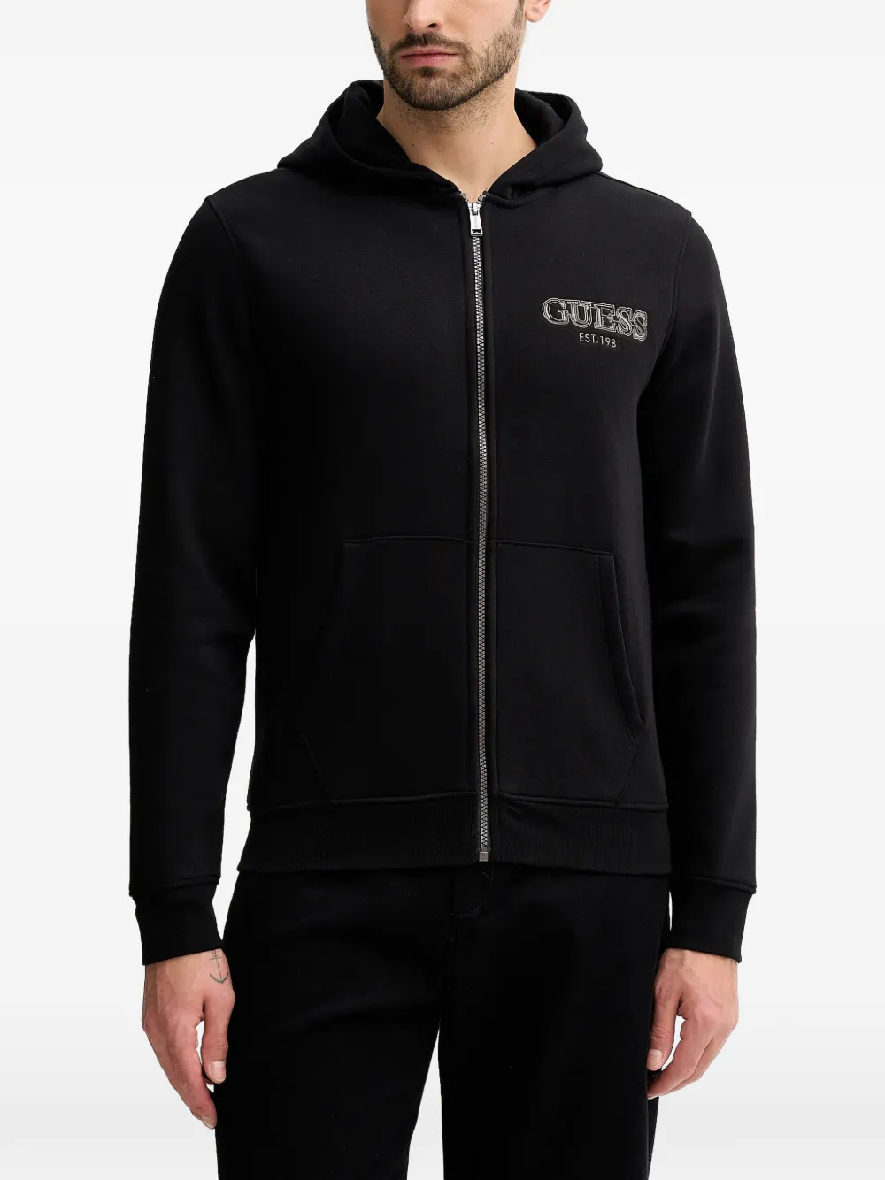 GUESS USA zip hooded sweatshirt - Nero