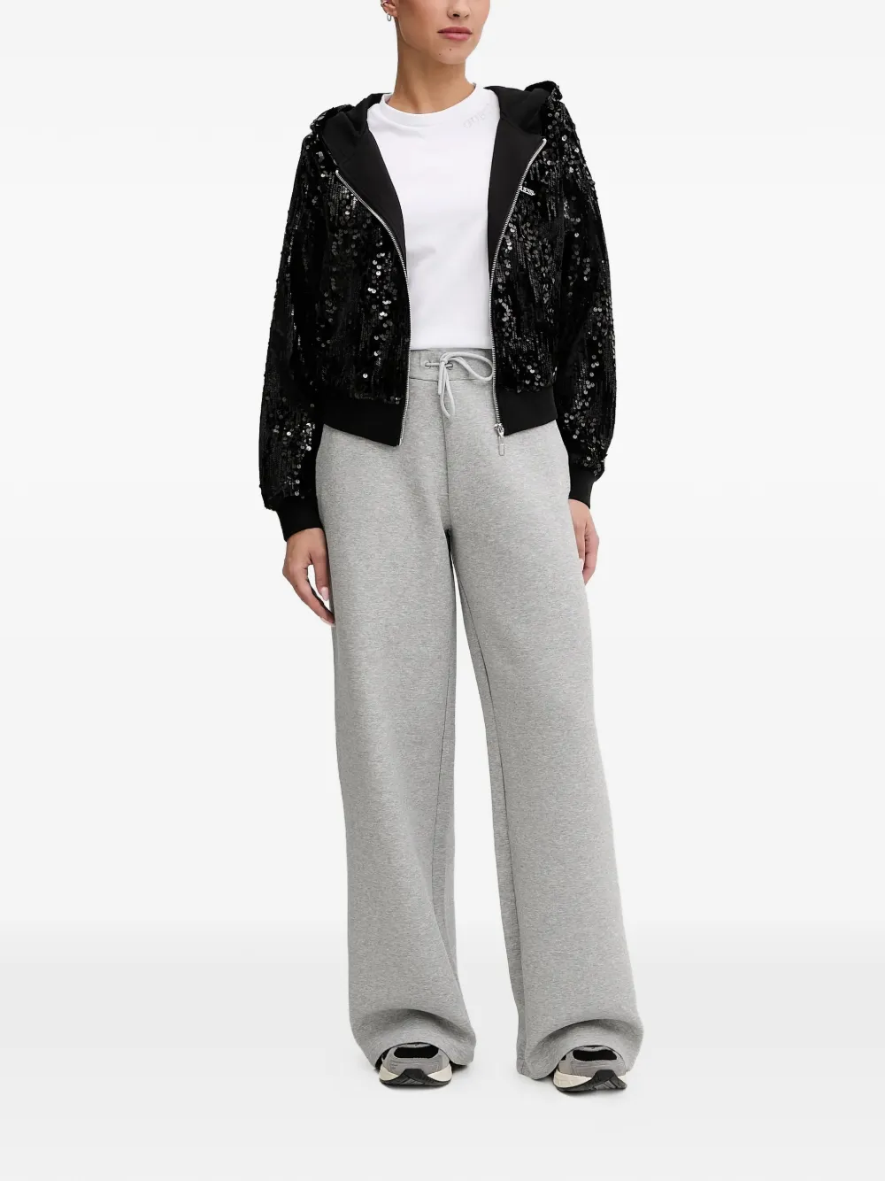 GUESS USA sequin hooded top - Zwart