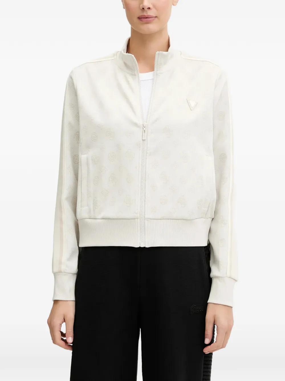 GUESS USA monogram-pattern sweatshirt | Neutrals | Image 1