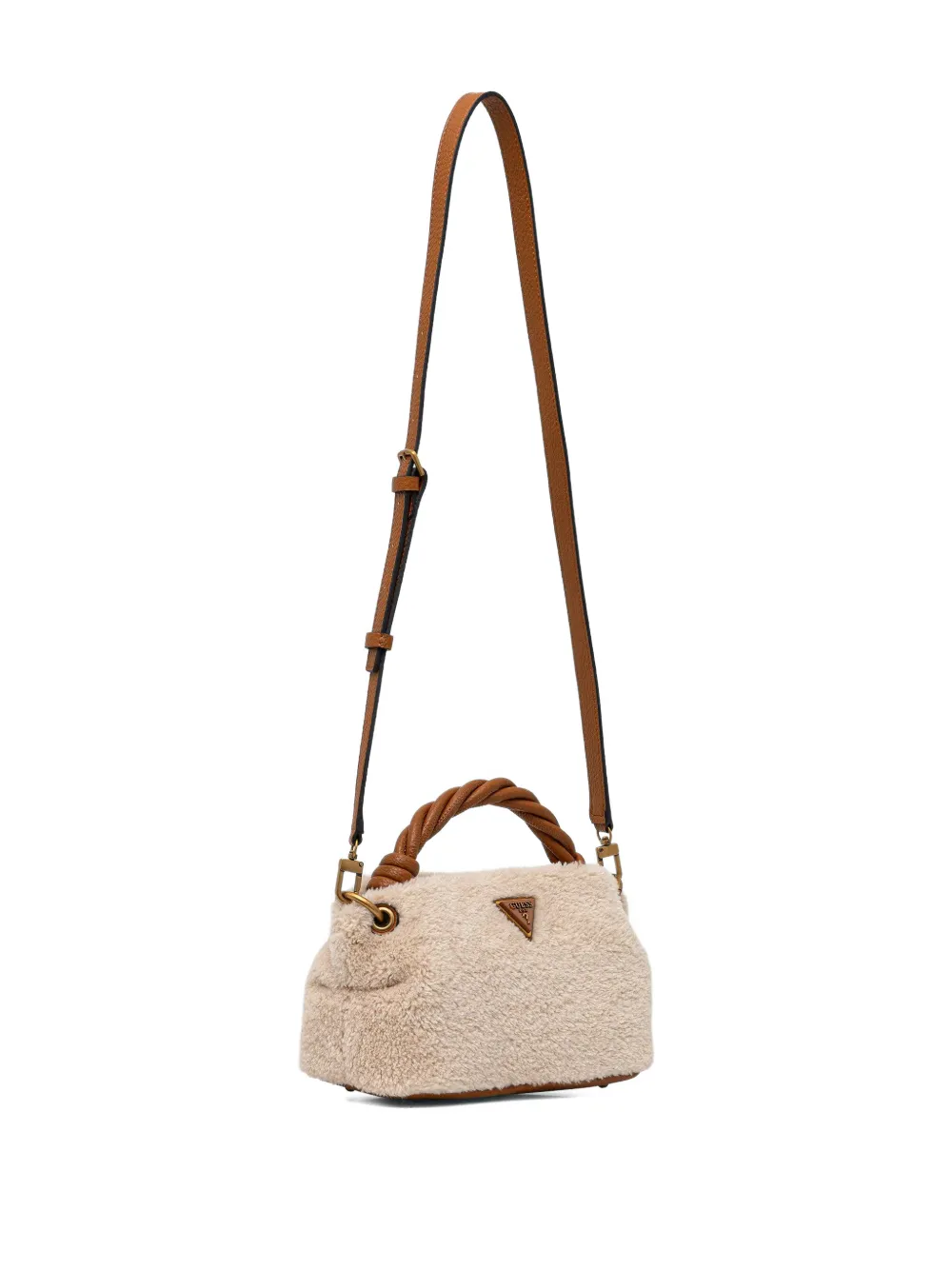 GUESS USA fuzzy twisted tote bag - Beige