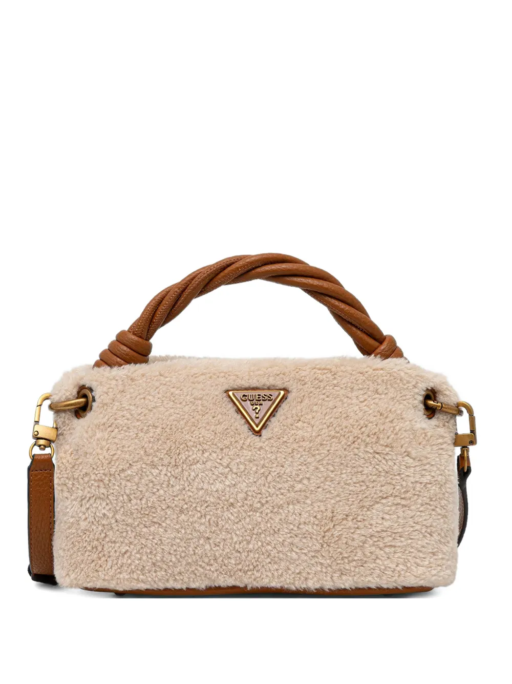 GUESS USA fuzzy twisted tote bag - Toni neutri